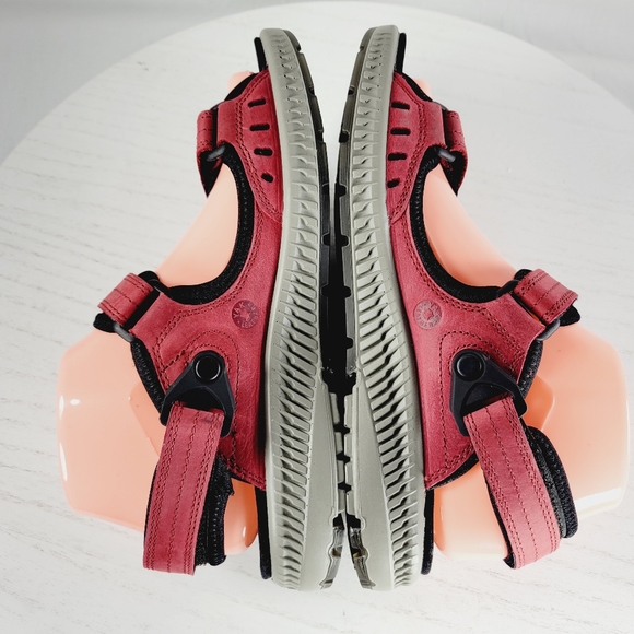 ECCO SPORT TERRA RED LEATHER HIKING SANDALS WOMEN SIZE US7/EU38 - Picture 7 of 14